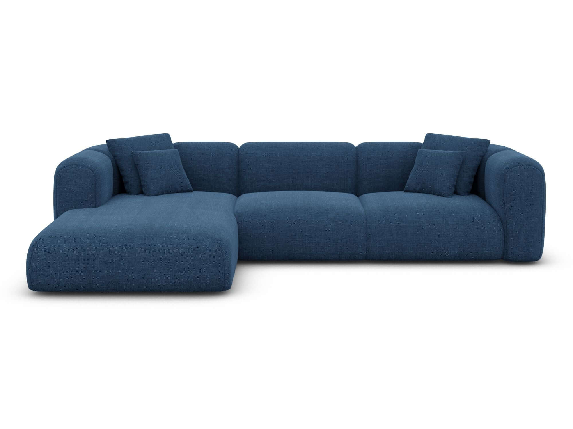 Ecksofa Venturia L Form aus Stoff dunkelblau
