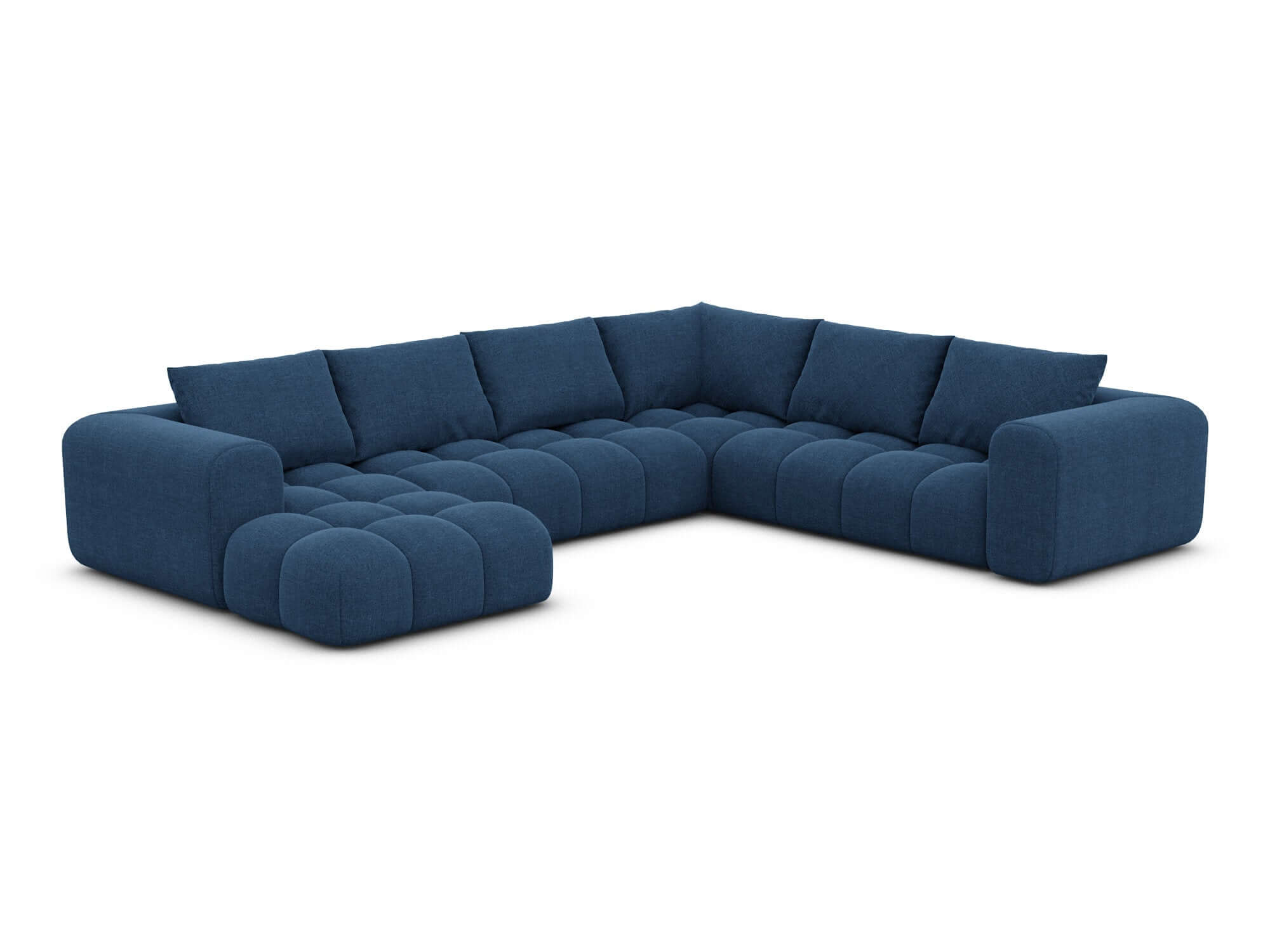 XXL Stoff Wohnlandschaft Casaluna U-Form Dunkelblau