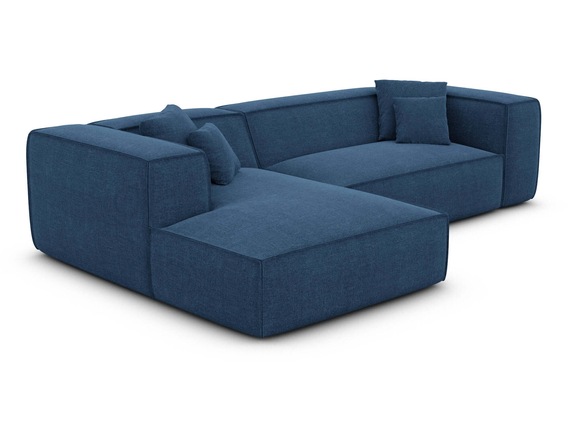 Ecksofa Liranda L Form aus Stoff dunkelblau