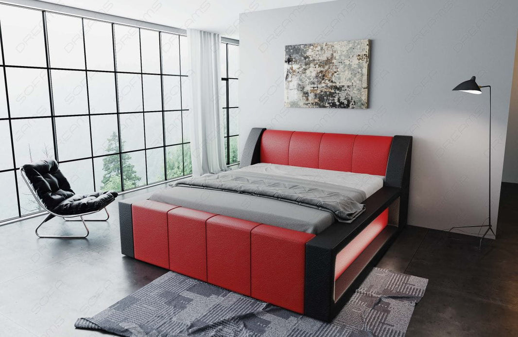 Wasserbett Fermo mit LED und markanter Struktur