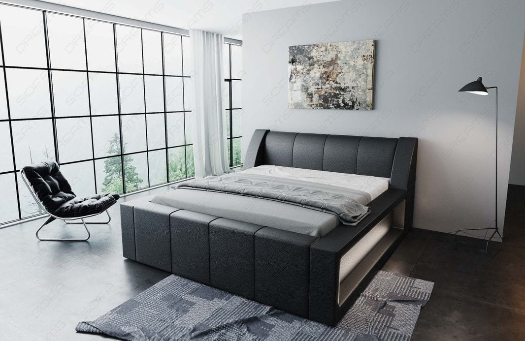 Wasserbett Fermo mit LED und markanter Struktur