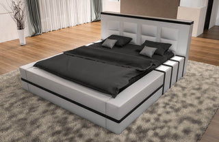 Komplettbett Asti Weiß-Schwarz – Modern und Elegant in Weiß_schwarz für Schlafzimmer