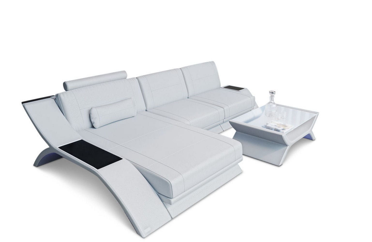 Ecksofa Calabria Leder – Komfort und Stil weiß
