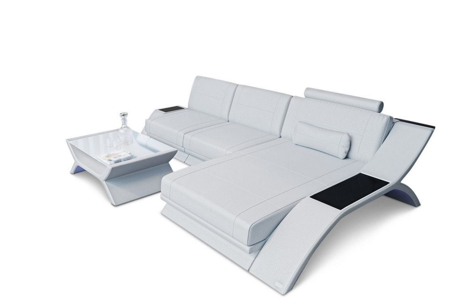 Ecksofa Calabria Leder – Komfort und Stil weiß