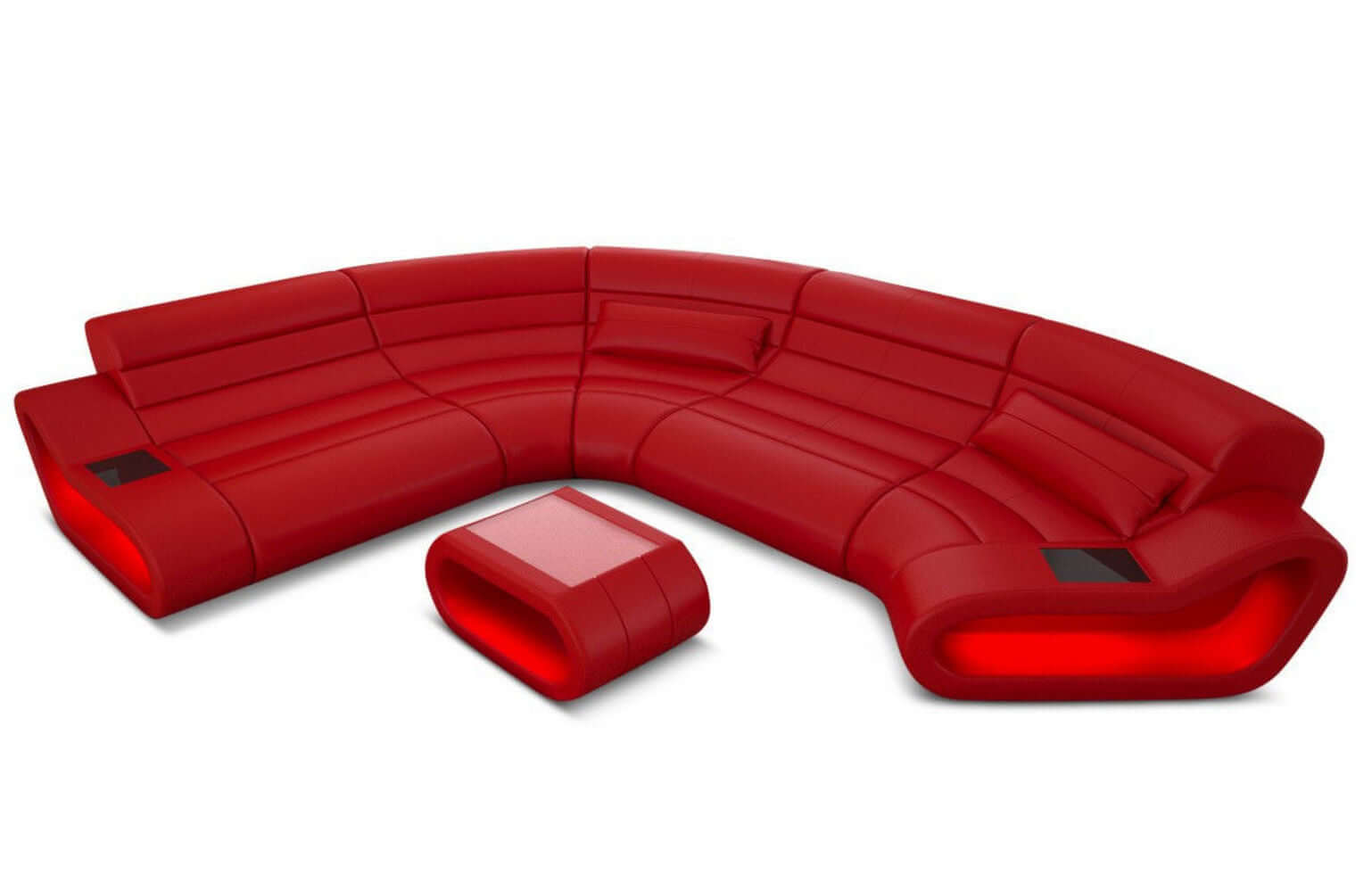 Leder Wohnlandschaft Concept C – Eleganz & Komfort rot