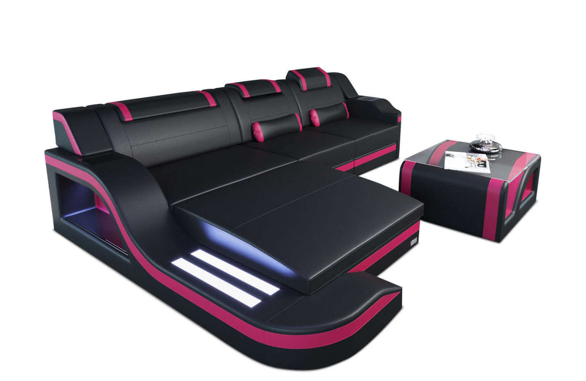 Mini Ecksofa Palermo L-Form aus Leder