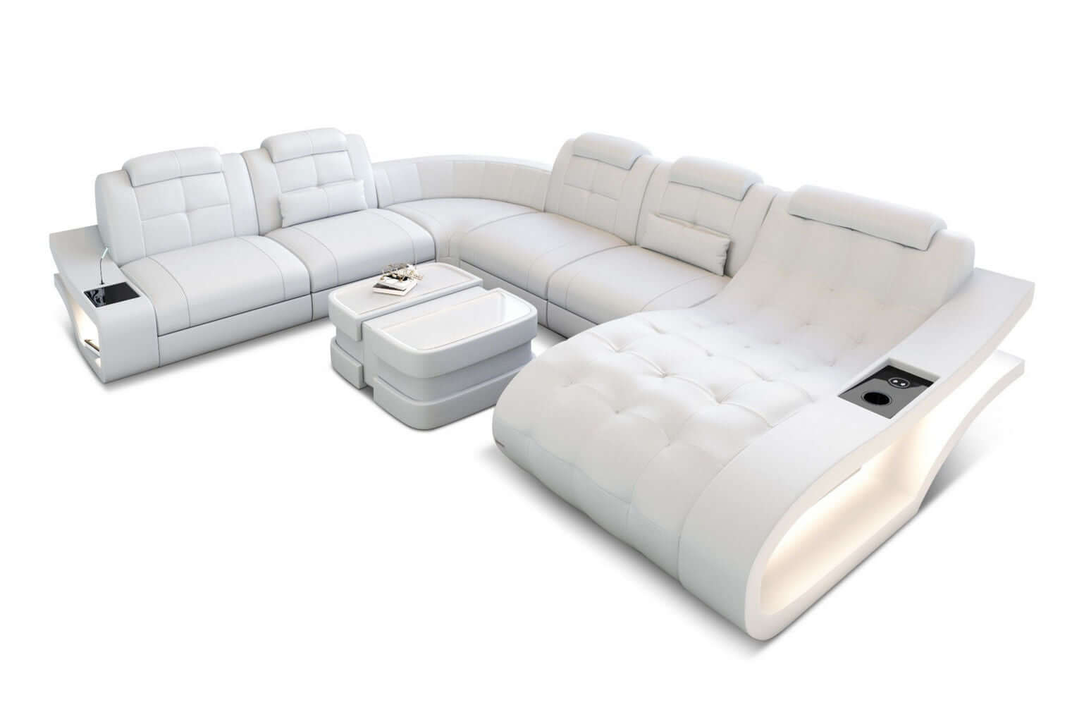 Leder Wohnlandschaft Elegante XXL – Komfort