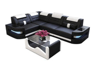 Mini Designersofa Como L-Form Leder