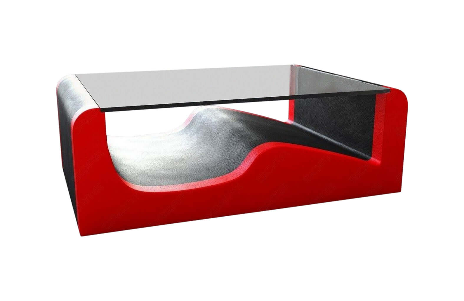Couchtisch Wave schwarz-rot