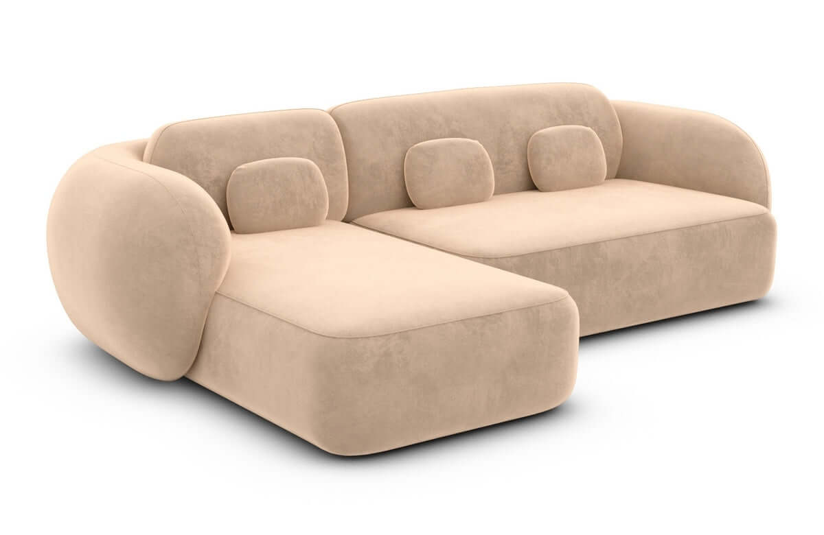 Ecksofa Altea L-Form aus Stoff Beige