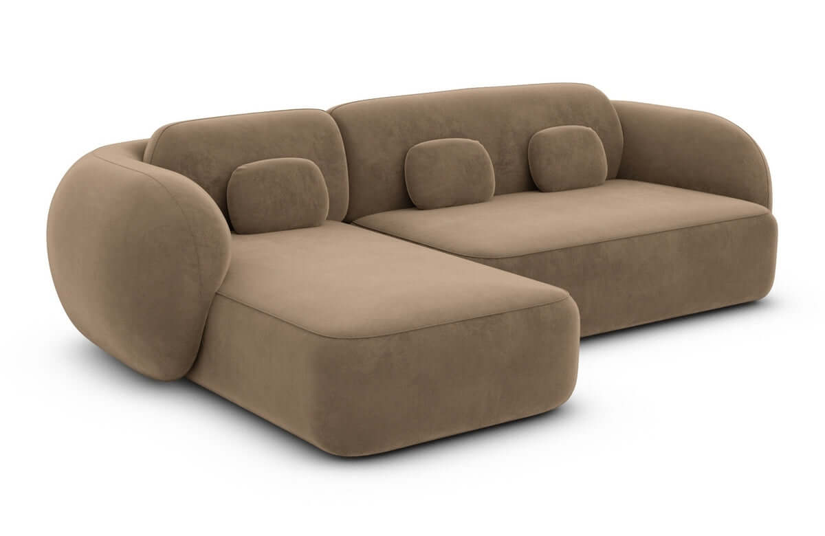 Ecksofa Altea L-Form aus Stoff Braun