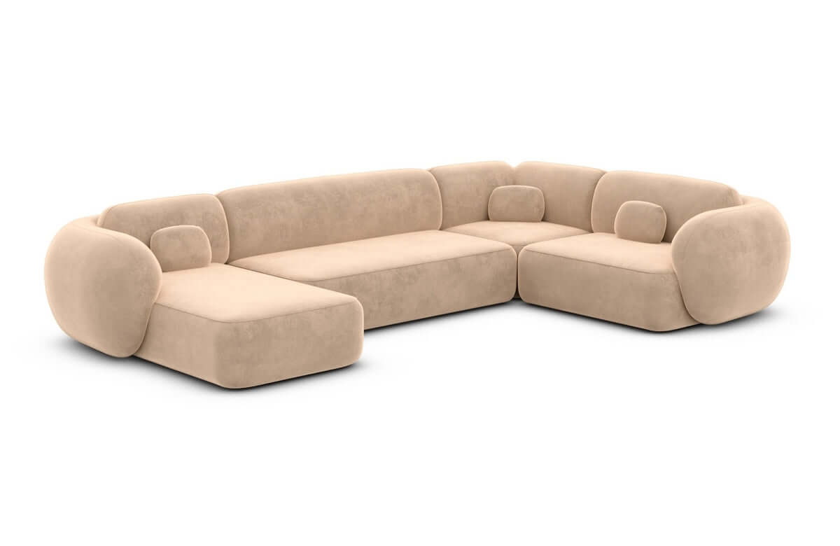 Wohnlandschaft Altea U-Form aus Stoff Beige