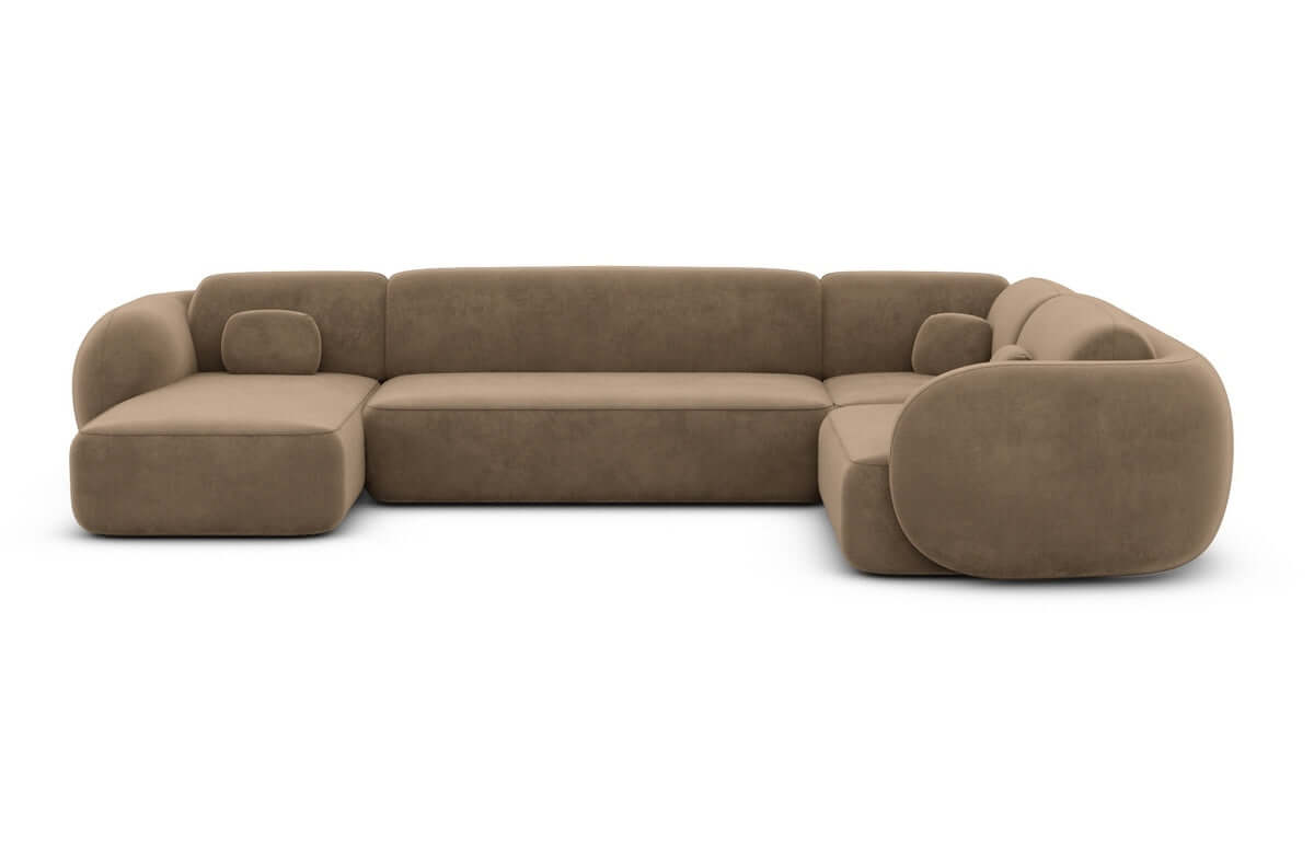Wohnlandschaft Altea U-Form aus Stoff Braun
