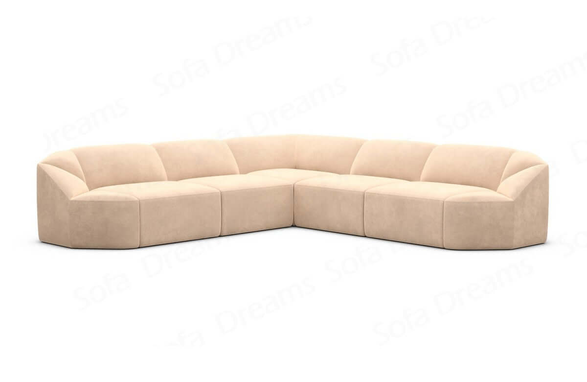 Samtstoff Ecksofa Cabrera L Form Beige