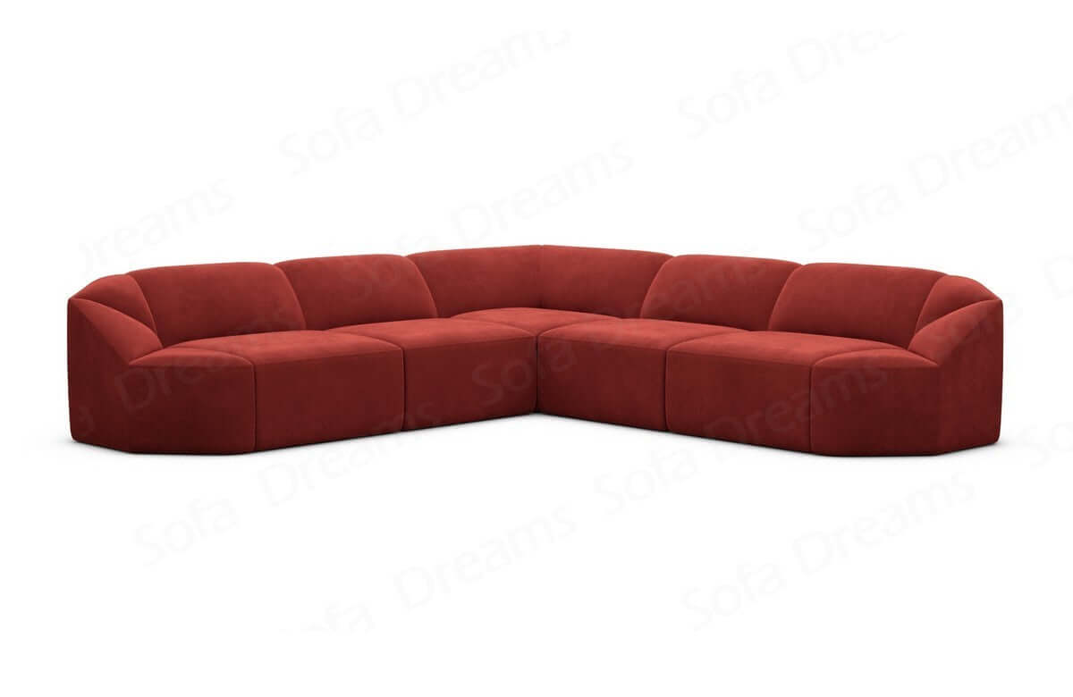 Samtstoff Ecksofa Cabrera L Form Rot