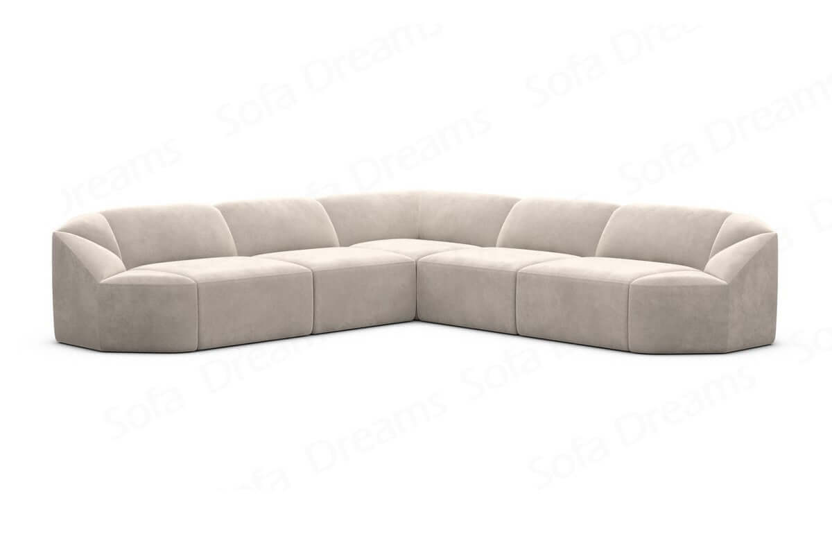 Samtstoff Ecksofa Cabrera L Form Sand