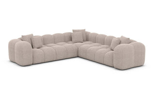 Polster Ecksofa Formentera L-Form in Strukturstoff und der Farbe Beige