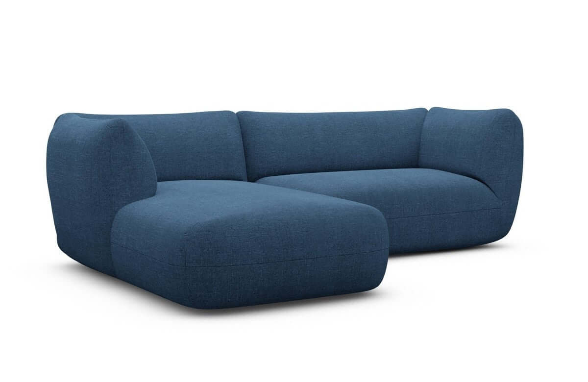 Stoff Ecksofa Madrid L-Form Blau