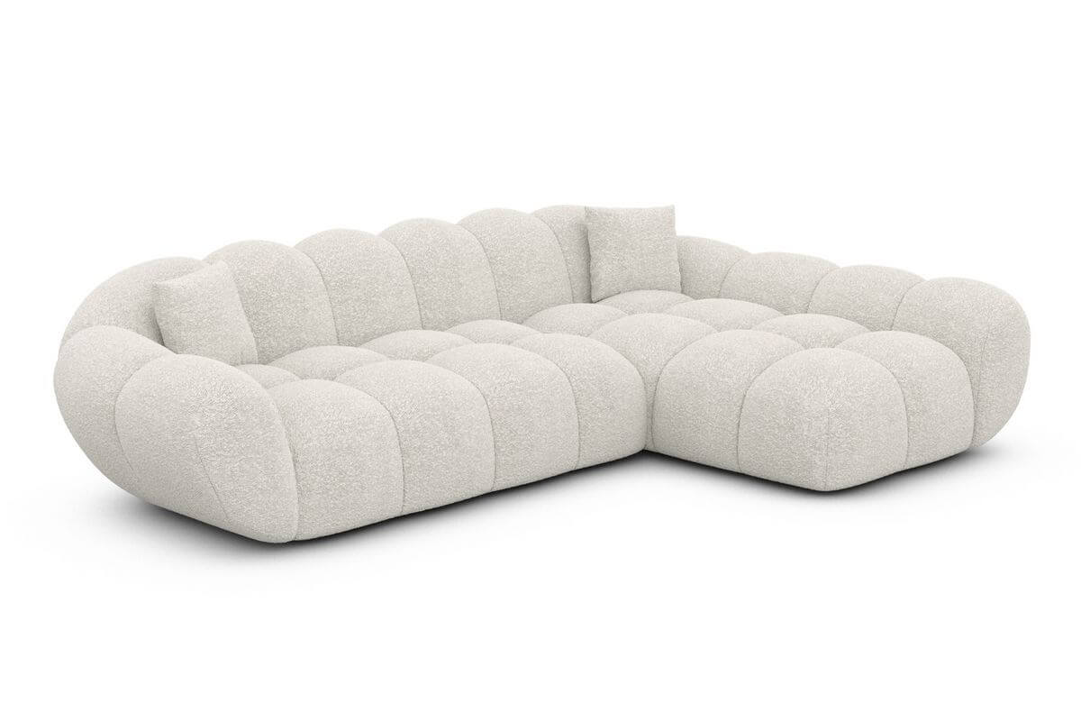 Couch Maleron L-Form in Stoff Weiß