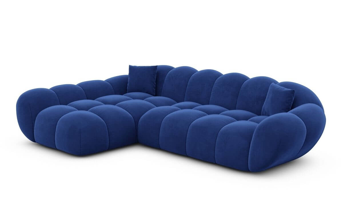 Ecksofa Maleron L Form kurz Dunkelblau