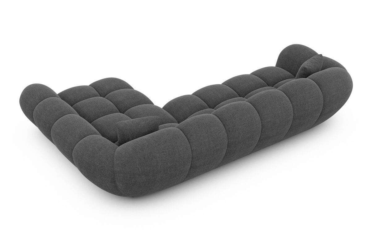 Couch Maleron L-Form in Stoff Anthrazit