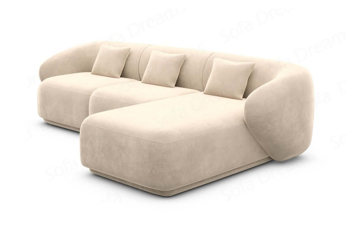Ecksofa Marbella L-Form aus Stoff Beige