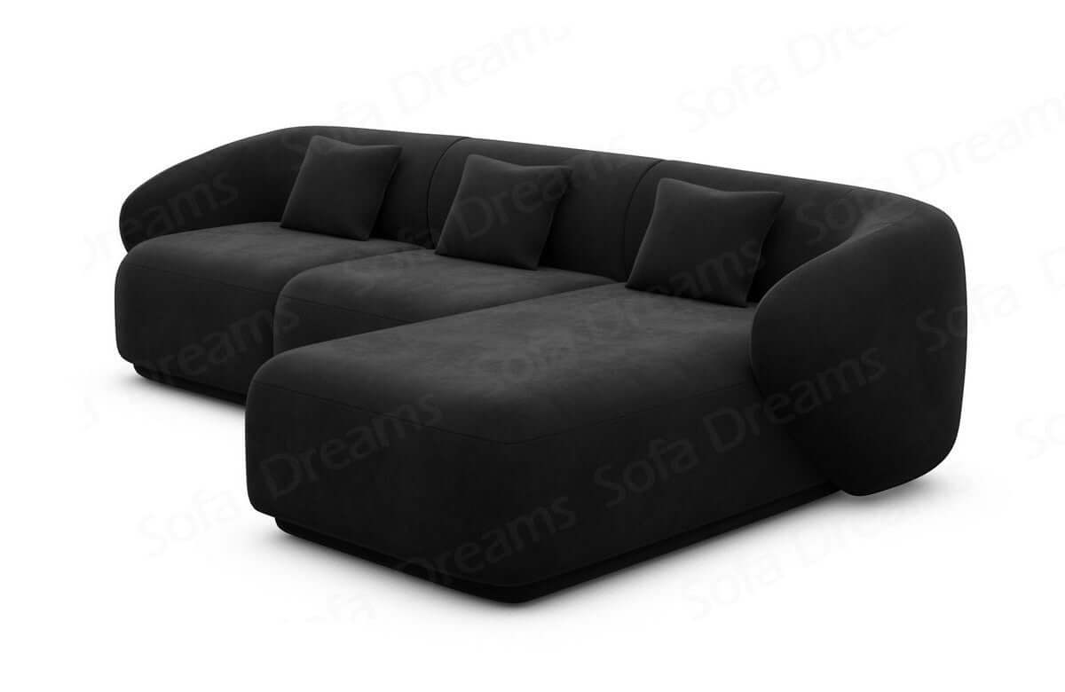 Ecksofa Marbella L-Form aus Stoff Schwarz