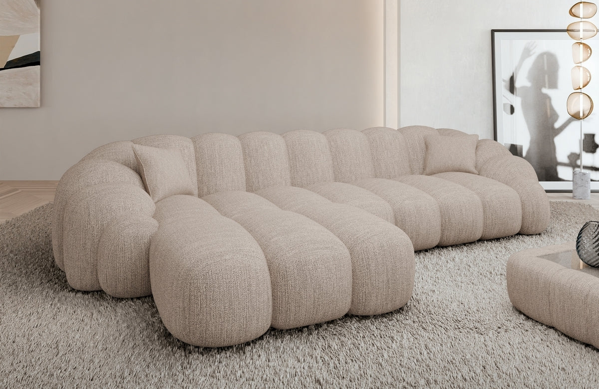 Stoff Ecksofa Rajada L-Form Kurz Pearl