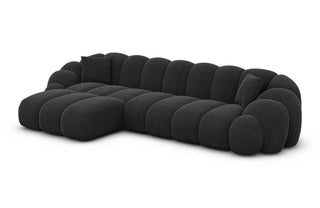 Couch Rajada L-Form in Stoff, Material: Strukturstoff, Farbe: Schwarz