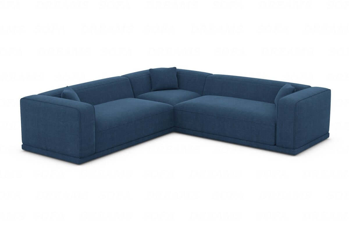 Stoff Ecksofa Merida Stoffbezug L Form Blau