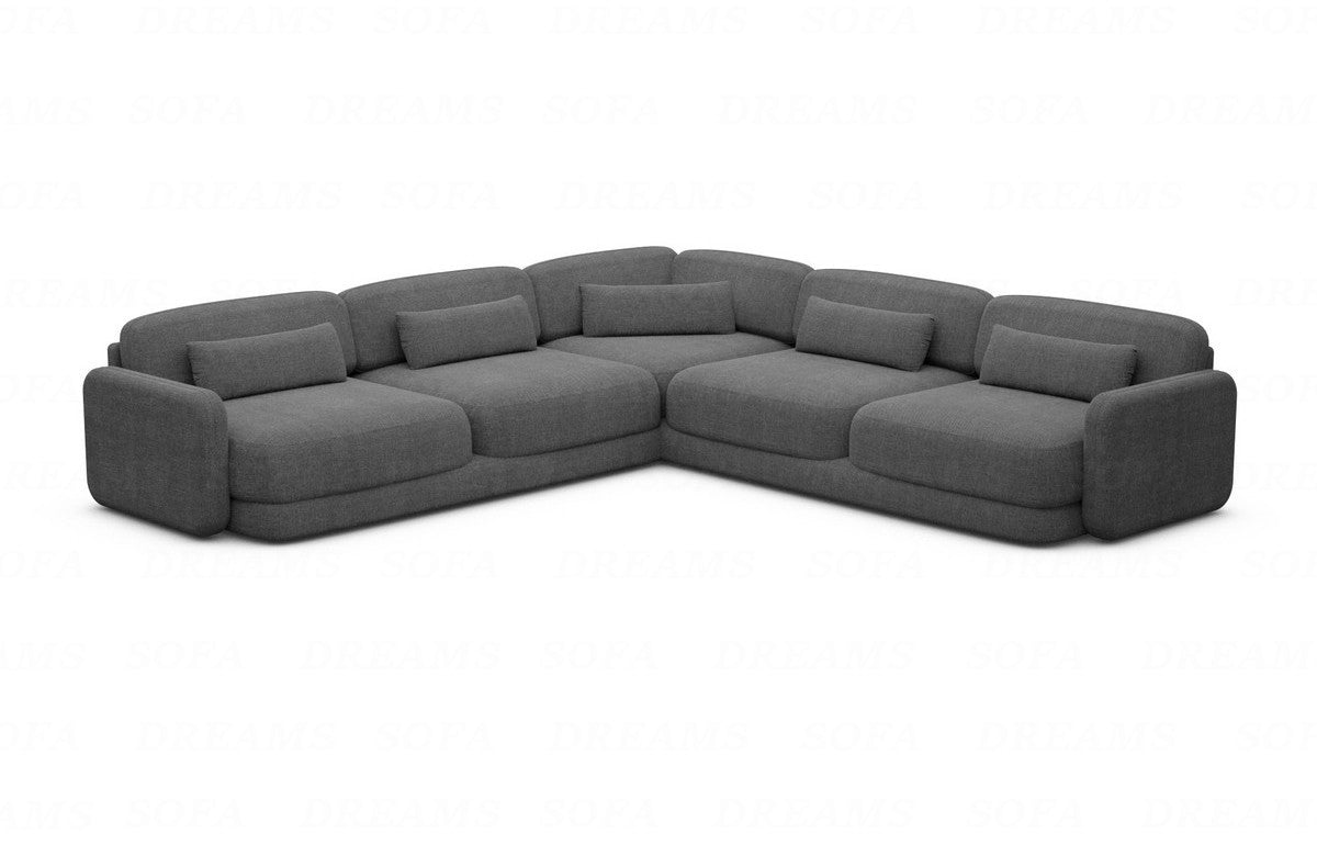 Ecksofa Valencia L-Form Stoff Anthrazit