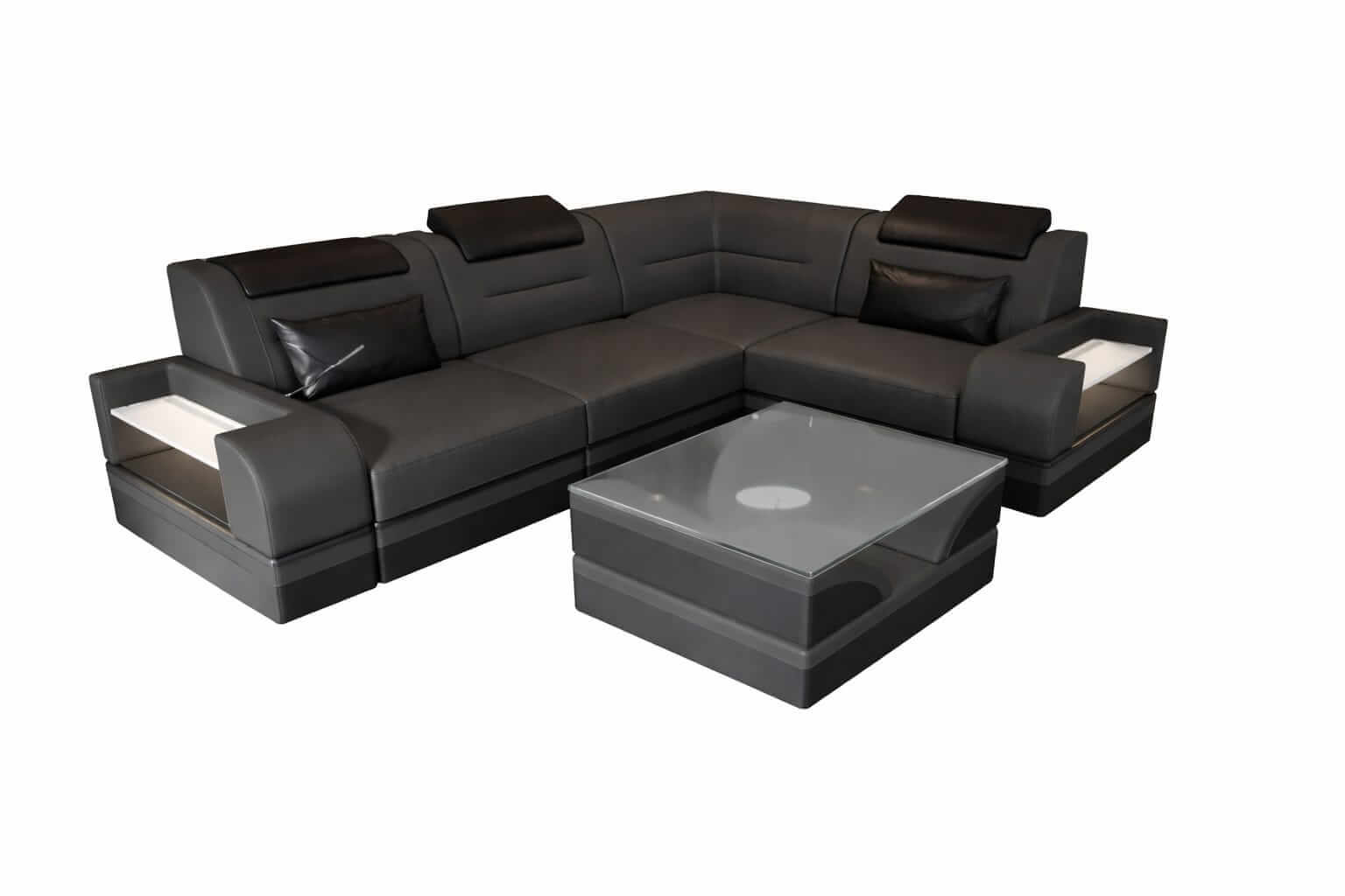 Mini Ecksofa Trivento L-Form – Kompakt und Komfortabel Grau-Schwarz
