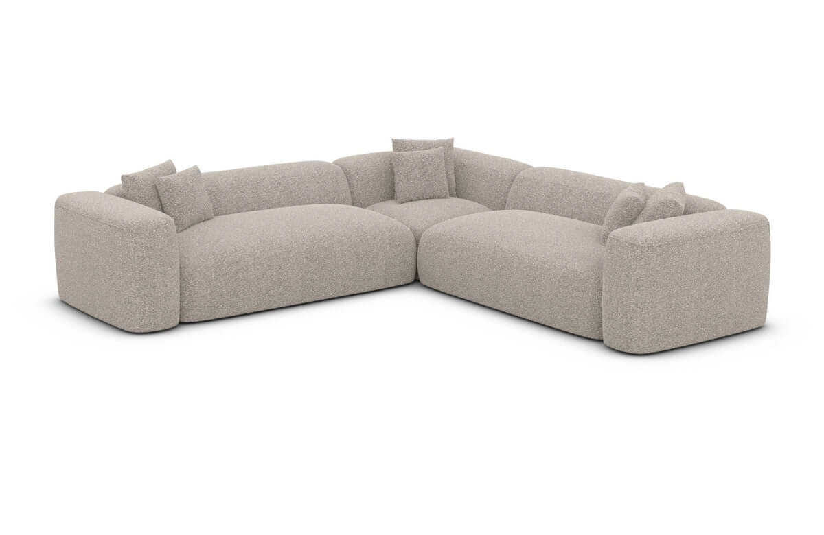 Stoff Ecksofa Alcudia L-Form Pearl