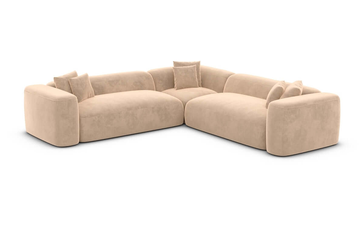 Stoff Ecksofa Alcudia L-Form Beige
