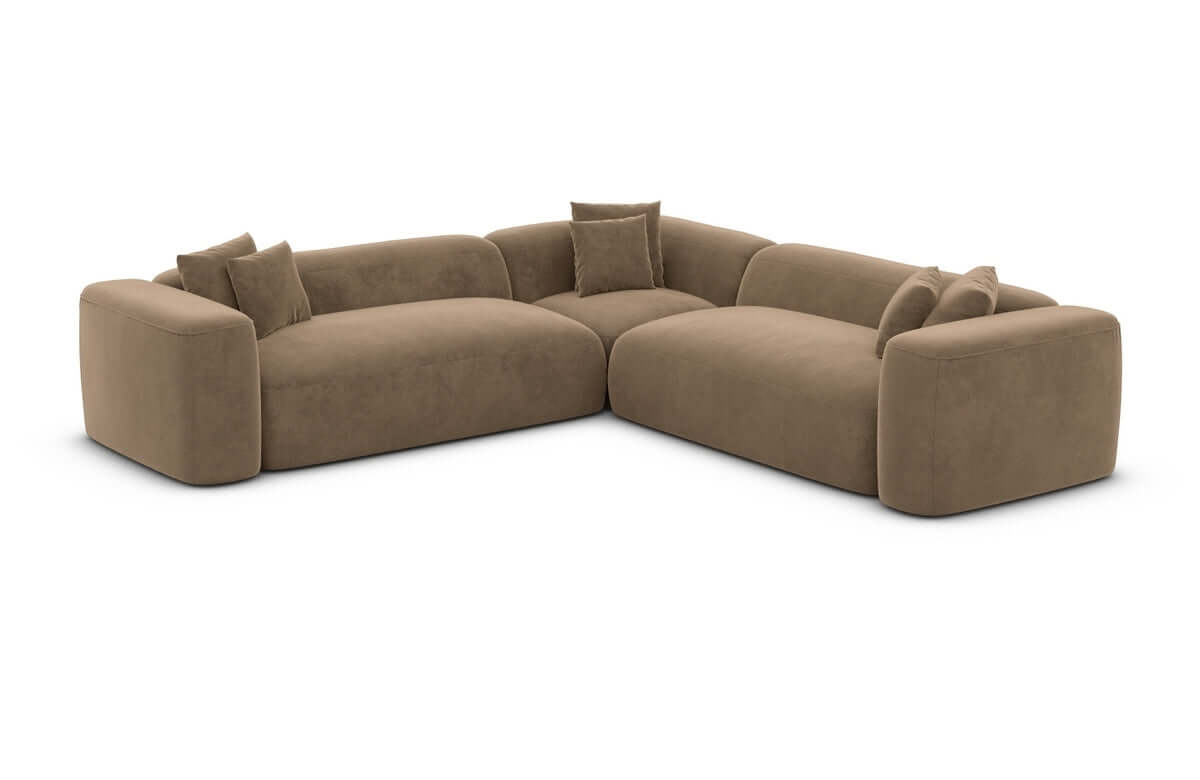 Stoff Ecksofa Alcudia L-Form Braun