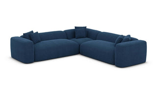 Ecksofa Alcudia L-Form Stoff in Strukturstoff und der Farbe Blau