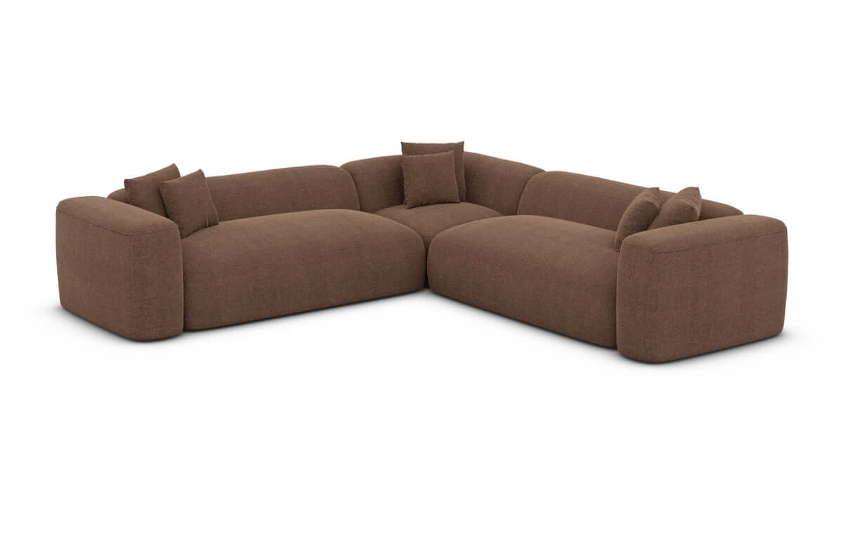 Stoff Ecksofa Alcudia L-Form braun