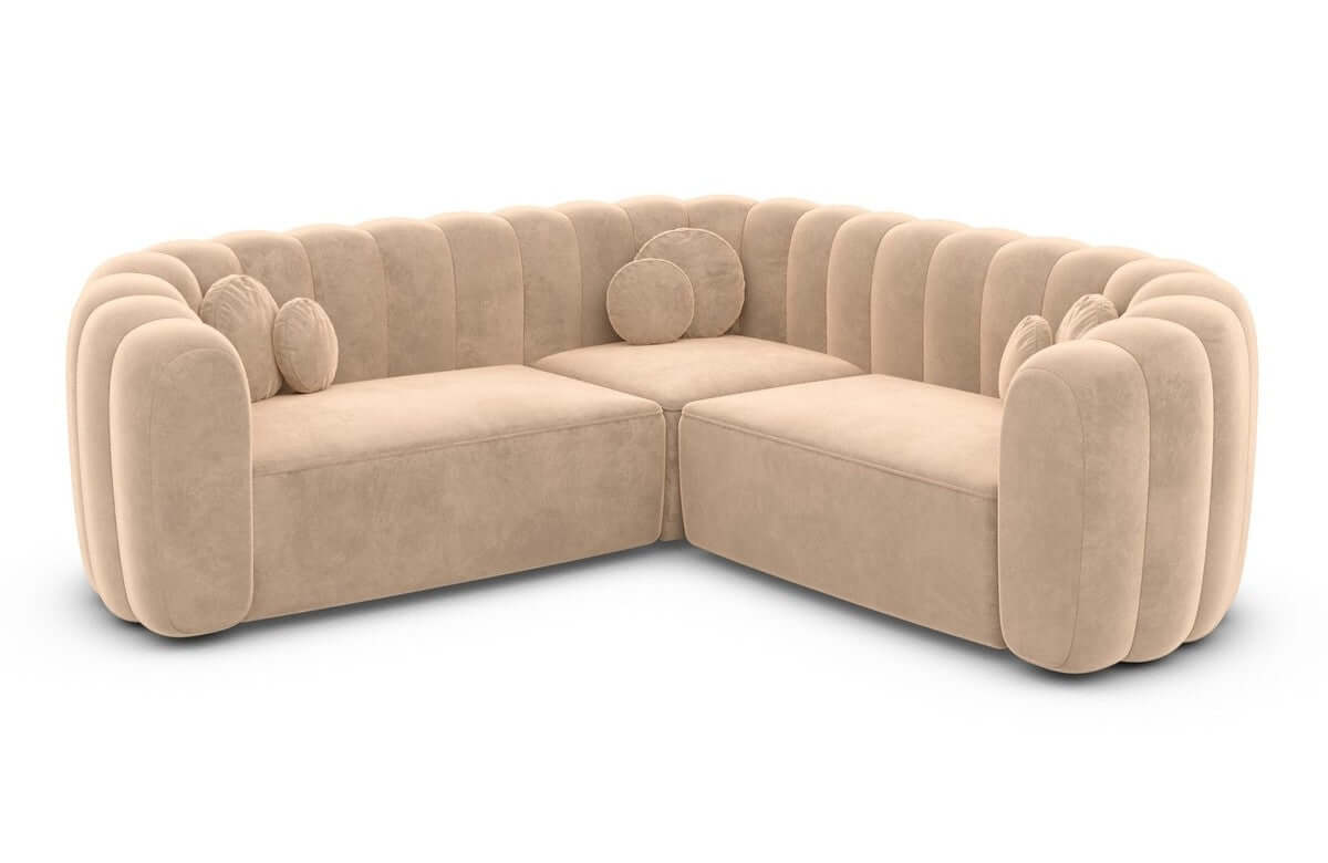 Stoff Ecksofa Almeria L Form Beige