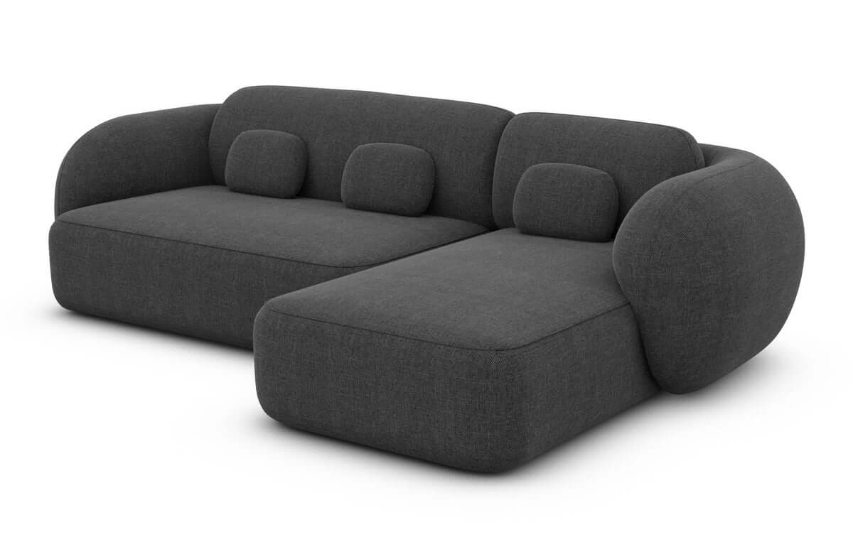 Ecksofa Altea L-Form aus Stoff Anthrazit