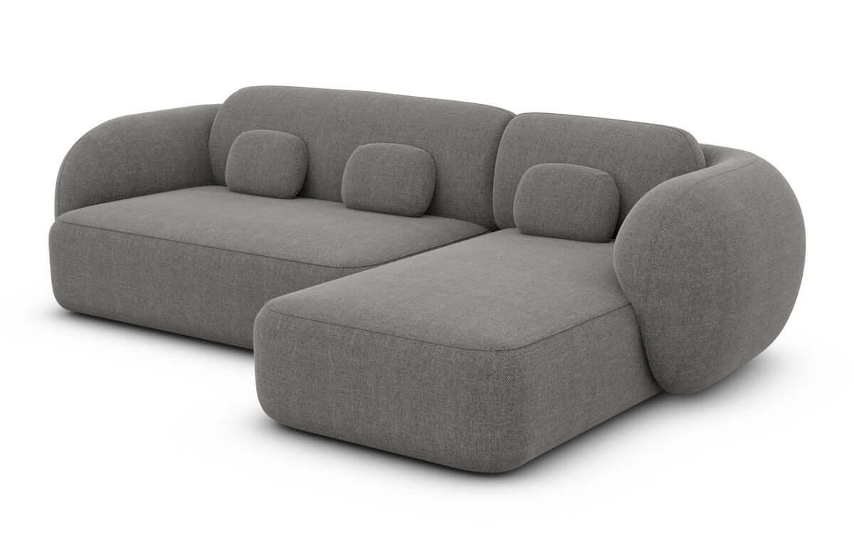 Ecksofa Altea L-Form aus Stoff Dunkelgrau