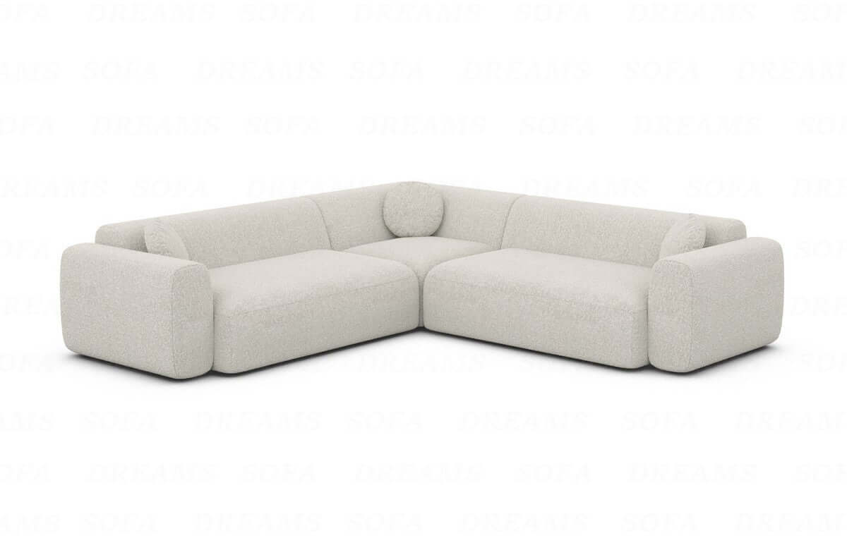 Ecksofa Cortegada L-Form aus Stoff Pearl
