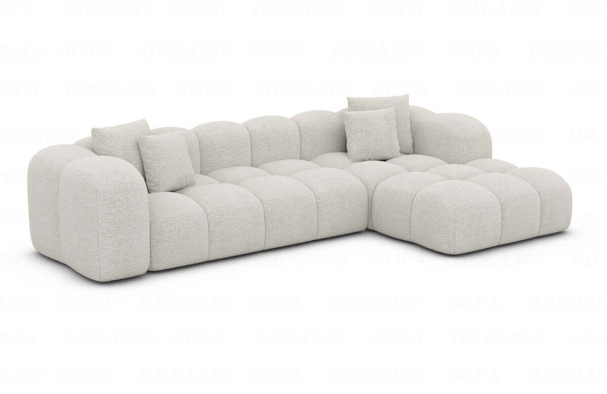 Ecksofa Formentera L-Form Kurz Stoff Pearl