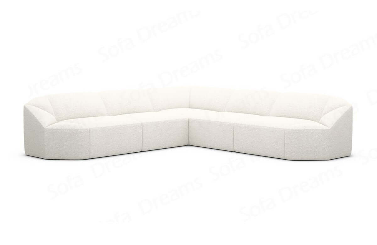 Stoff Ecksofa Cabrera L-Form Weiß