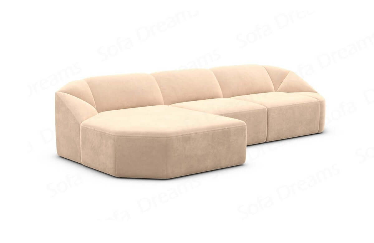 Stoff Ecksofa Cabrera L-Form Kurz Beige