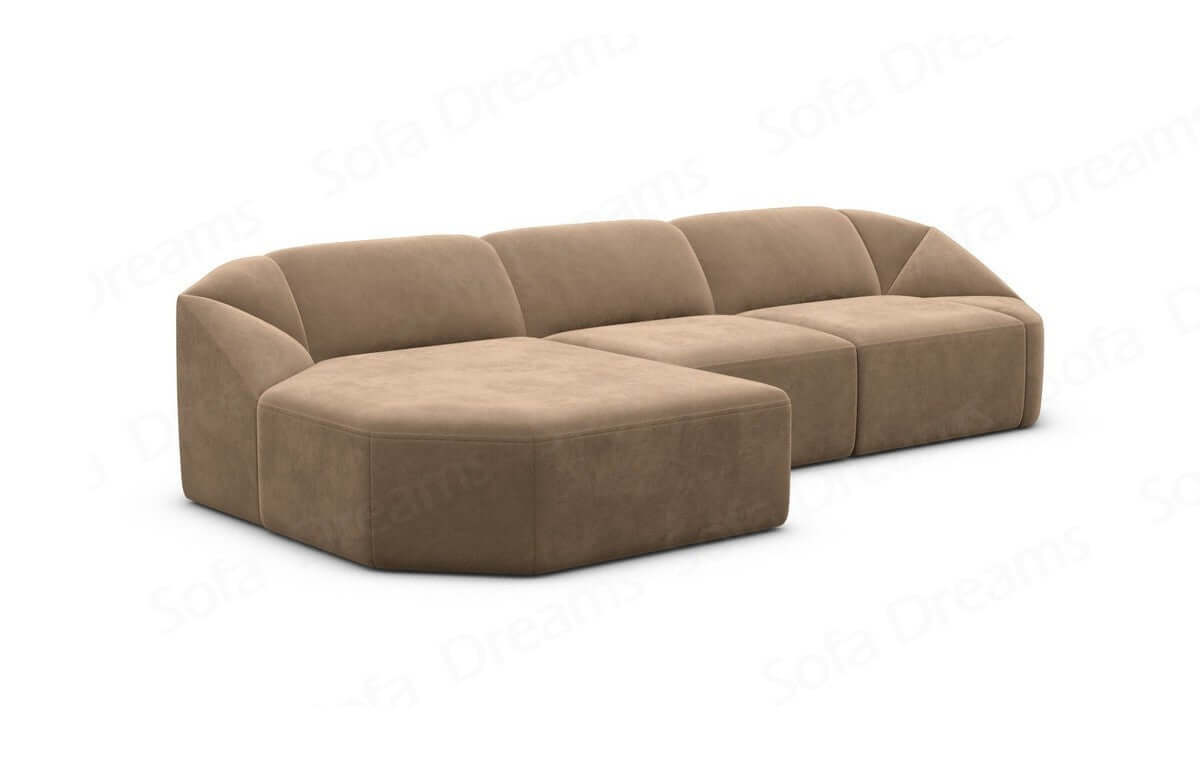 Stoff Ecksofa Cabrera L-Form Kurz Braun