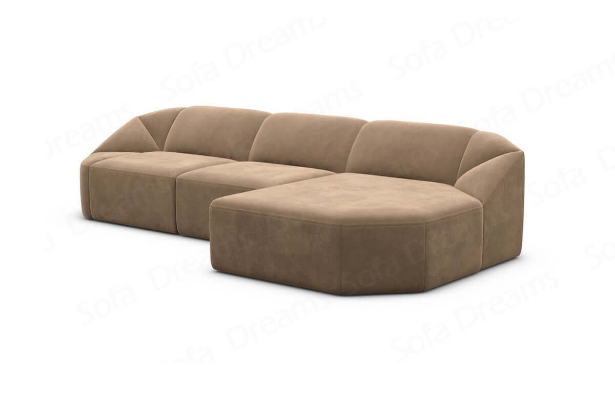 Couch Cabrera L Form Stoff Braun