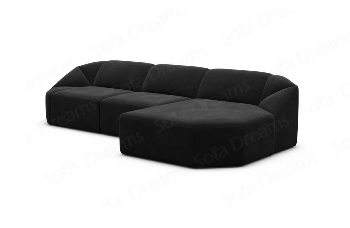 Stoff Ecksofa Cabrera L-Form Kurz Schwarz