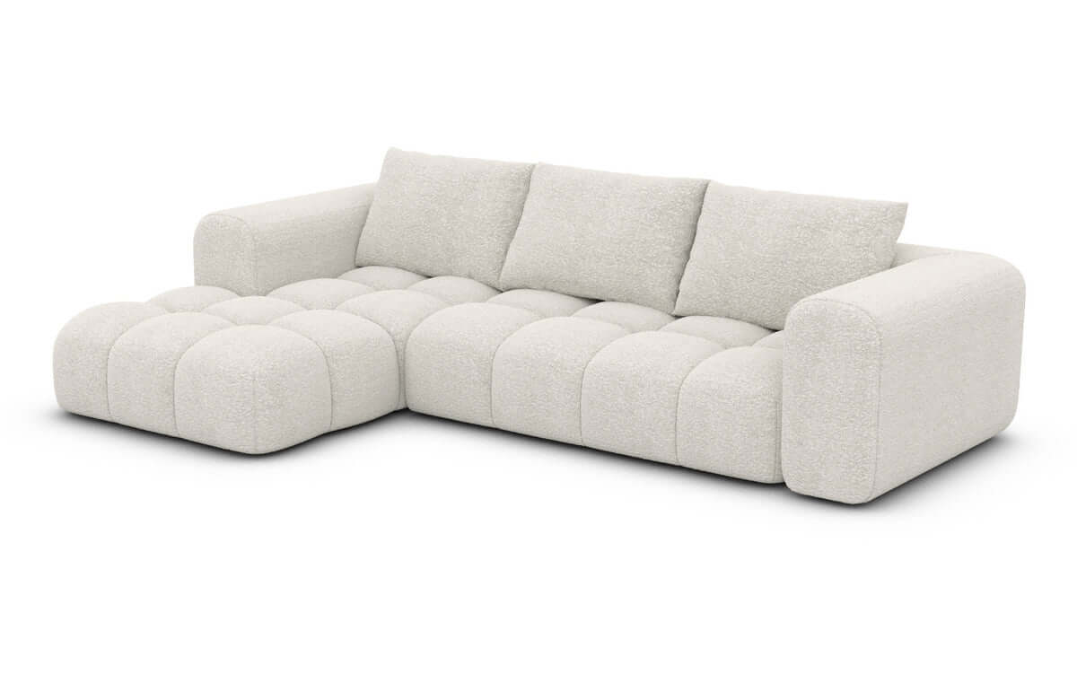 Stoff Ecksofa Casaluna L-Form Weiß
