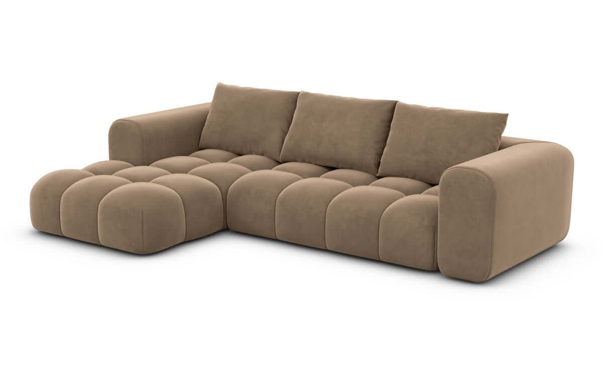 Stoff Ecksofa Casaluna L-Form Braun