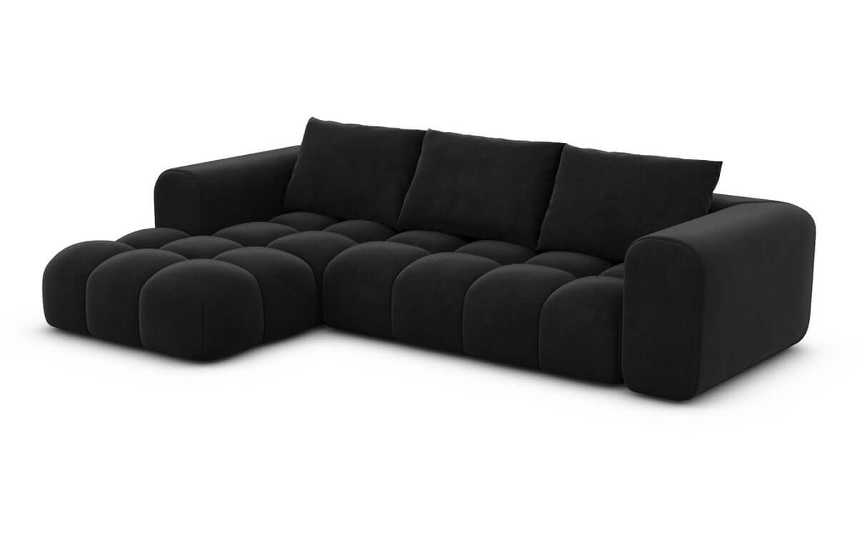 Stoff Ecksofa Casaluna L-Form Schwarz